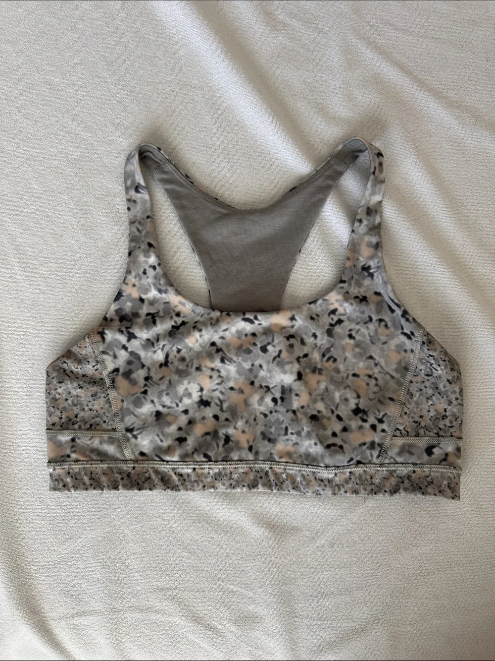 Lululemon Racerback Sports Bra - Light Gray & Beige